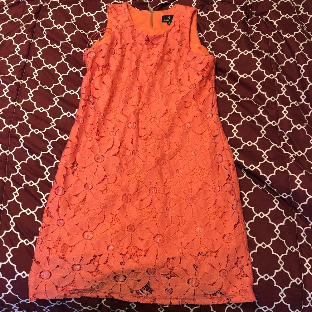 Pink floral lace dress